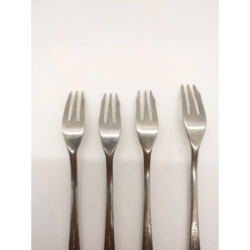 4 Supreme by Towle Liberty Bell Stainless Cocktail Seafood Pickle Forks Lobster
